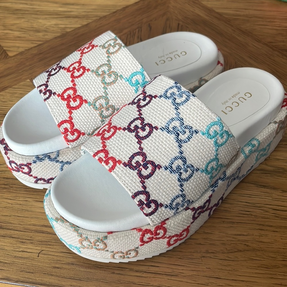 Gucci womens platform slide sandal